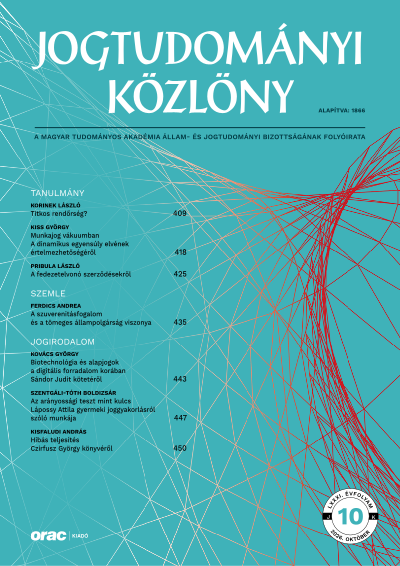 Jogtudományi Közlöny