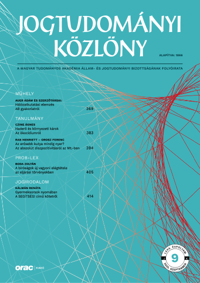 Jogtudományi Közlöny