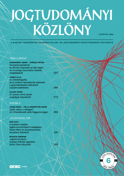 Jogtudományi Közlöny