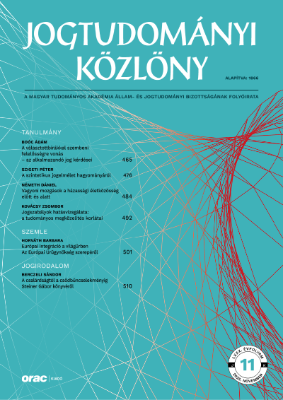 Jogtudományi Közlöny