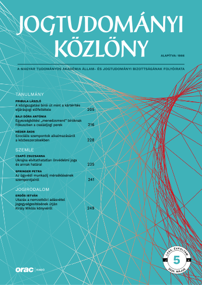 Jogtudományi Közlöny